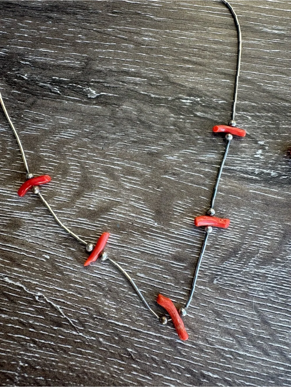Handmade Red Real Coral Bead Set of 2 Necklaces